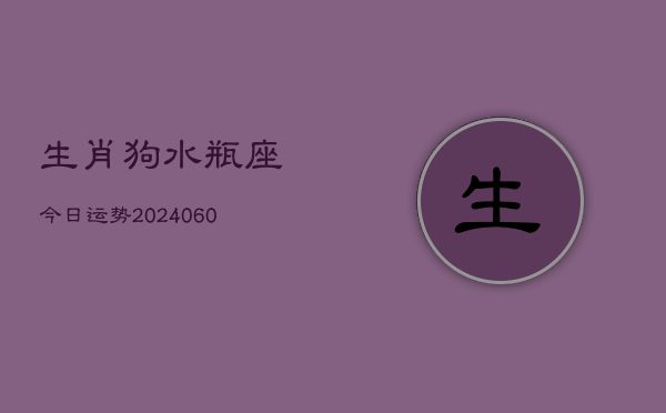生肖狗水瓶座今日运势(20240608)  第1张