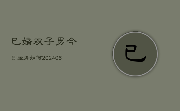 已婚双子男今日运势如何(20240615)  第1张